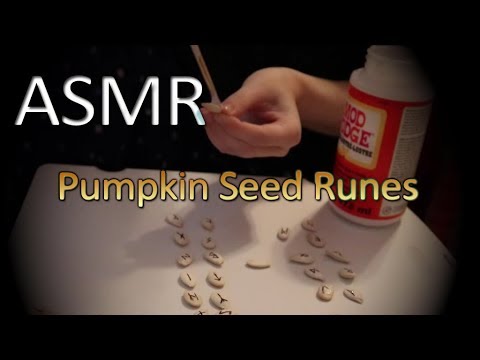 ASMR - Making Pumpkin Seed Runes - Soft Talking, Sorting, Brushing, Rattling