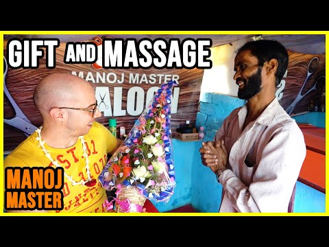 🙏🏻 GIFT and HEAD MASSAGE by MANOJ MASTER | ASMR Barber