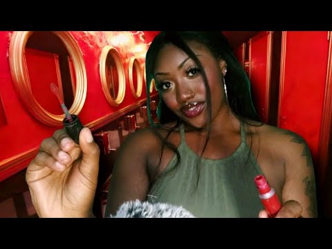 ASMR| Club Girl Helps You Fix Your Makeup 💄 Gum Chewing + Layered Sounds 😴