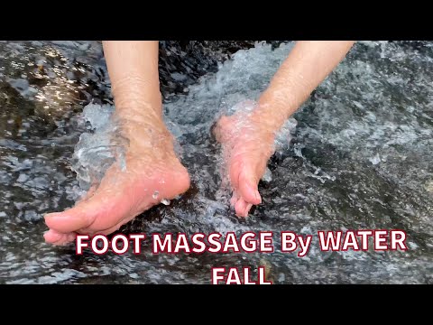 ASMR FOOT MASSAGE WITH ASMR WATER FALL SOUND