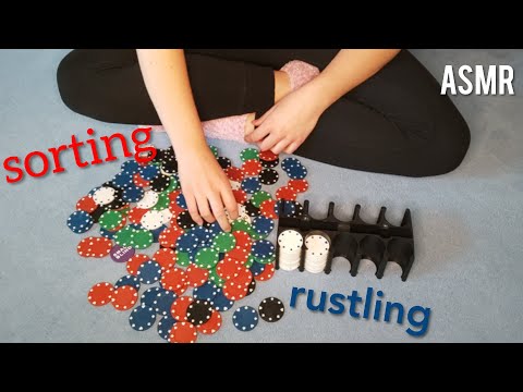 ASMR Sorting Poker Chips (Crinkling Sounds, No Talking)