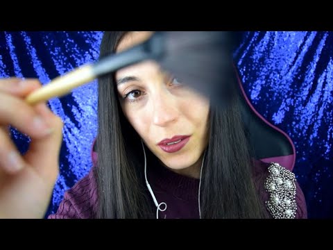 SWEET PERSONAL ATTENTION - I'm tracing and brushing your face - soft whispering /ASMR ITA