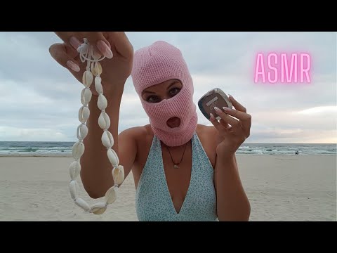 ASMR | Gangsta does your makeup on the beach (sea sounds)