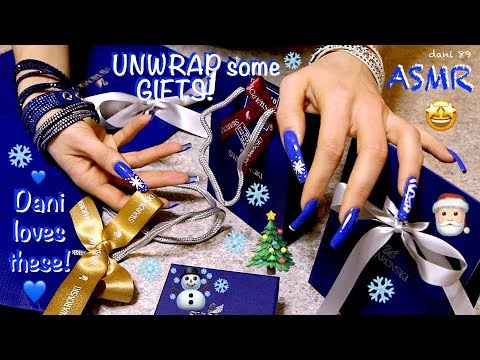 NEW!🎄💎Happy Xmas for Dani! She loves these GIFTS😍💎🎅🏻 🎧 Binaural Perfect ASMR 😴 UNWRAPPING sound ❄️✨💙