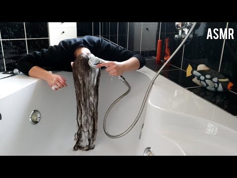 ASMR Hairwash - Washing My Long Hair Forward (No Talking)