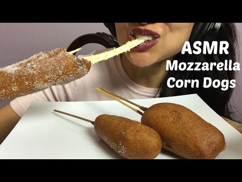 ASMR Mozzarella Corn Dogs (BIG BITE EATING SOUNDS) | SAS-ASMR