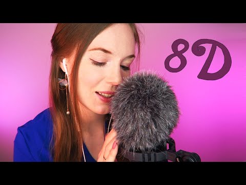 8D ASMR - Fluffy Mic & Slow Whispering Around Your Head
