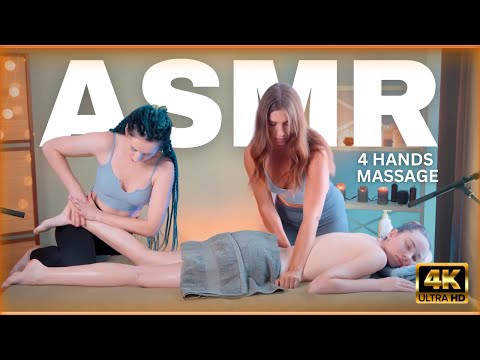 SATISFYING ASMR 4 hands Massage by Olga and Anna to Sandra