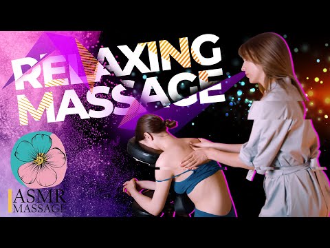 ASMR chair massage back & neck no talking. Intensive massage therapy by Olga.