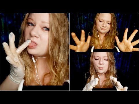 ASMR Ear massage with syrup With and Without Latex Gloves (No Talking)