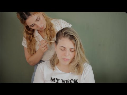 ASMR Massage on friend! ⚬ Real Person Scalp Check ⚬ Tingly Hair Brushing ⚬ Soft Spoken 💞
