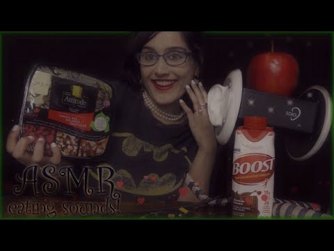 ASMR🖤Eating Fresh Attitude Spring Mix Salad 3DIO 🍎🥗🖤Tapping Sounds!/ Hand Movements/ Eating Sounds!🖤