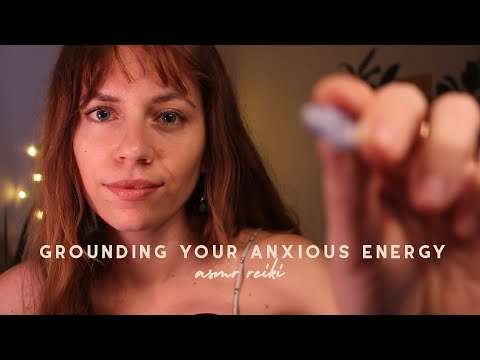 ASMR REIKI chakra balancing | grounding your anxiety | hand movements, crystal healing | EARTH STAR