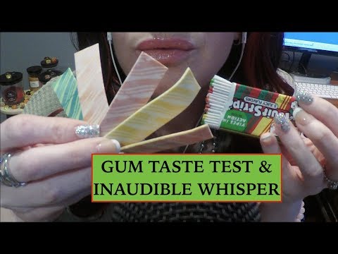 ASMR Gum Taste Test (Fruit Stripe) & Inaudible Whisper