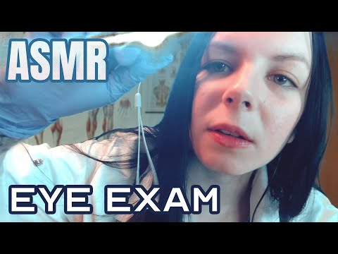 EYE EXAM Medical ASMR (binaural) - something in your eye! (light triggers, nitrile gloves)