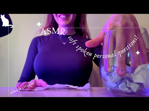 ASMR Answering Your Questions, Soft Spoken, Crinkles!