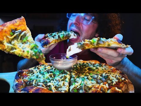 JALAPENO SAUCE SPICY CHICKEN PIZZA ! + Ranch Dip! * ASMR NO TALKING * | Nomnomsammieboy
