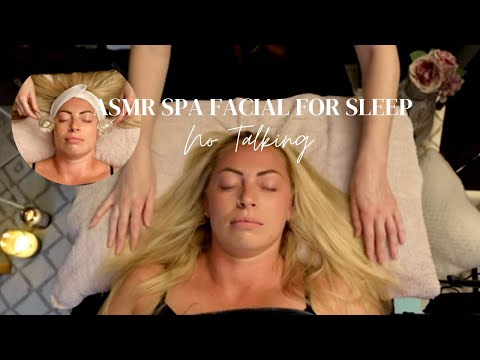 ASMR Spa facial for Relaxation and Sleep | No Talking Video with LED Facial Cleanser & Ice Globes.