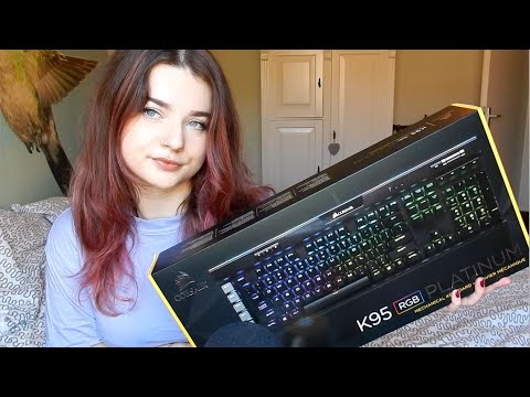 ASMR | Unboxing My Corsair K95 RGB Keyboard with Cherry MX Browns! ♥
