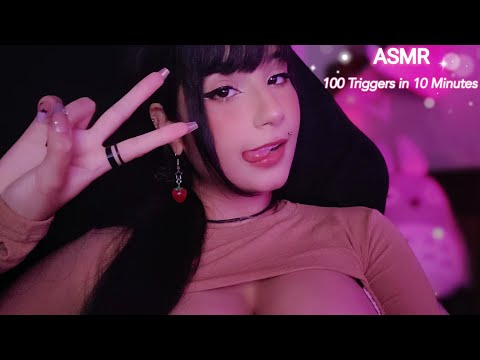 ASMR | 100 TRIGGERS IN 10 MINUTES 😴