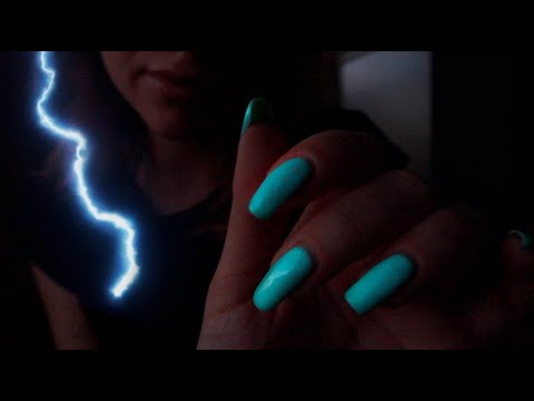 ASMR Hand movements No Talking Storm & Rain Sounds | Up Close Sleep Hypnosis | Visual | Dim Light