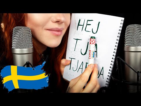 ASMR 💤 FALL ASLEEP IN CLASS 🇸🇪 Learn Swedish #1 Hi, how are you? (both polite and cool 😎)
