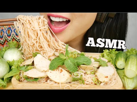 ASMR SPICY THAI NOODLE WITH VIETNAMESE HAM FRESH VEGGIES (EATING SOUNDS) | SAS-ASMR