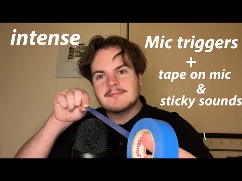 Fast & Aggressive ASMR Hand Sounds, Mic Triggers, Sticky Sounds, Tape on Mic + mic scratching