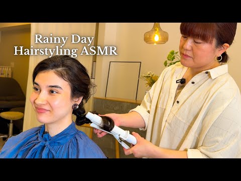 ASMR I got Hair Styling in a Cozy salon on RAINY DAY in Tokyo, Japan (Soft Spoken)