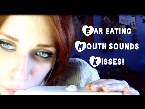 ASMR ❤ CLOSE UP! Ear Eating 👅💦 MOUTH SOUNDS & Kisses!