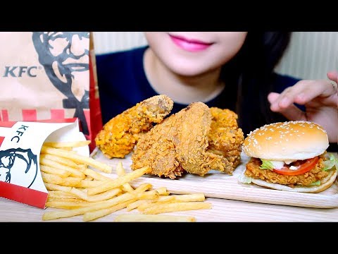ASMR VIETNAM KFC(cornflake fried chicken and Zinger burger)EATING SOUND |LINH-ASMR