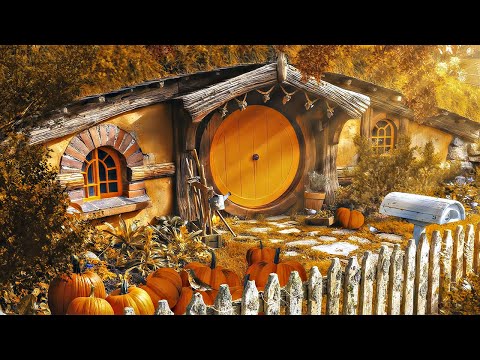 A Hobbit's Autumn in the Shire 🍁 [Musicless] LOTR Ambience ◈ Cozy Fall Rain Showers/Falling leaves
