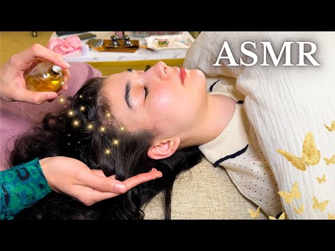 ASMR✨I got HAIR Playing, Combing, Hair Braiding and Aroma Therapy in Japan by MY SIS (SOFT SPOKEN)