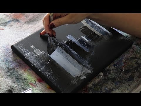 Painting using ONLY a Palette Knife (ASMR) No Talking