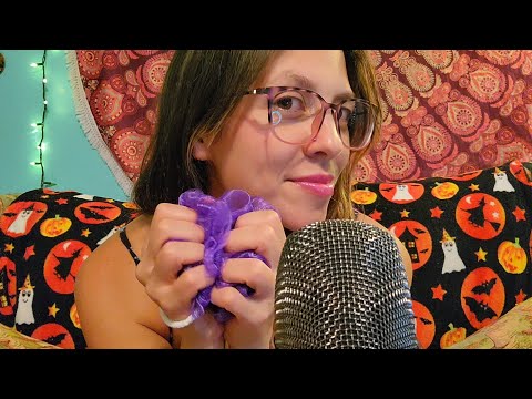 ASMR - relaxing sounds with mesh bath sponges 💕, no talking