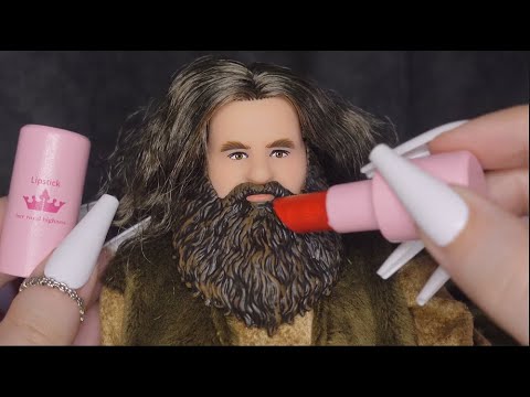 ASMR Wooden Makeup on Hagrid (triggers to help you relax, whispering)