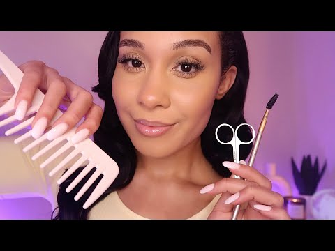 ASMR Dreamy Brow Styling And Facial 🌙 Pampering Personal Attention Treatments For Sleep