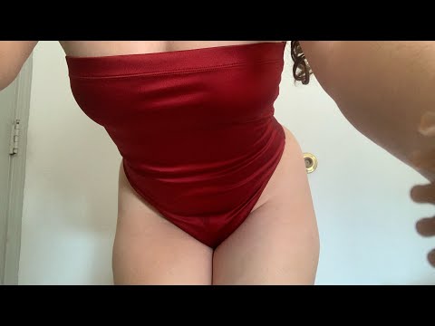 Silky Red Bodysuit & Tapping ASMR