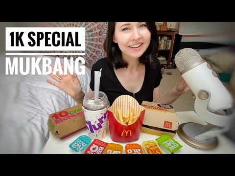 ASMR~1K Special McDonald's Mukbang + announcement!