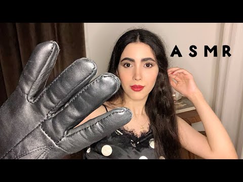 ASMR | Fast & Slow Hand Movements With BLACK LEATHER GLOVES