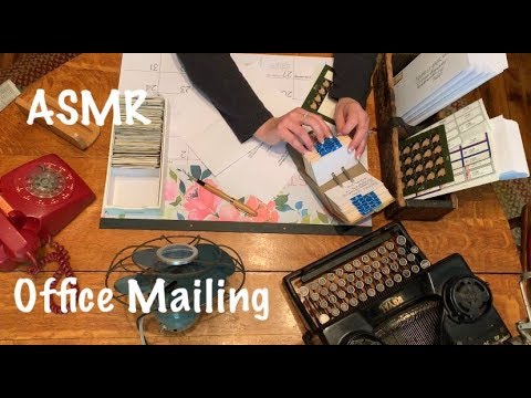 ASMR Request/ Office mailing (No talking)Stuffing envelopes/Stickers/Rolodex/Business card file.