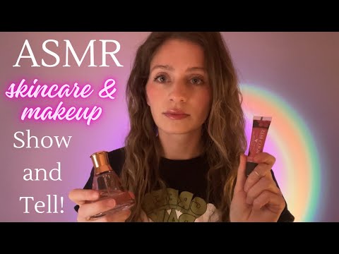 ASMR Show & Tell | Pure Whispering Tapping Scratching | Showing You My Skincare and Makeup Products!
