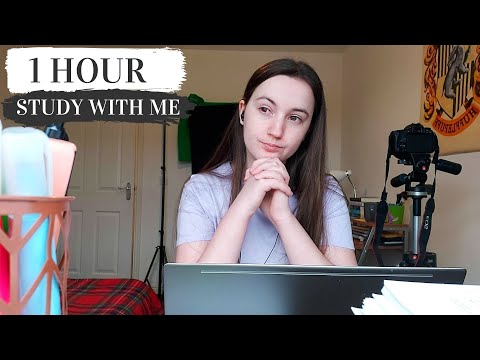 ASMR | 1-HOUR STUDY WITH ME (Background Sounds) • Typing •  Inaudible Talking •  Rain Sounds
