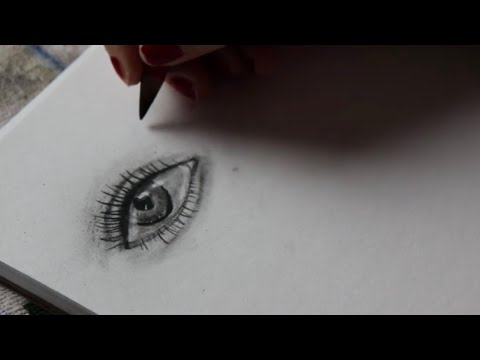 ASMR Charcoal Drawing of an Eye