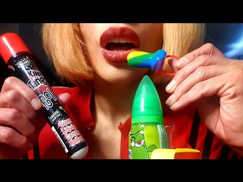 ASMR Intence Lollypop 🍭 sucking licking & crunching sounds with candy sprays