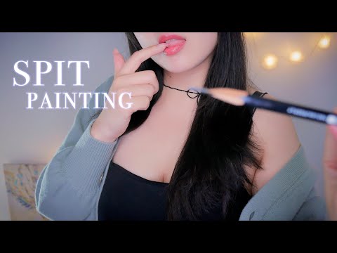 ASMR spit painting✨drawing on your face🎨