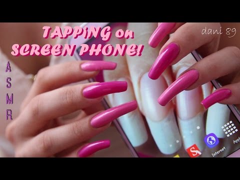 ASMR 🎧 TAPPING (& SCRATCHING) 📱 mobile phone + how I write on touch screen with long natural nails 👀