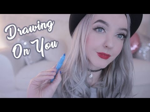 ASMR CLOSE UP Drawing on Your Face & Semi Inaudible Whispers
