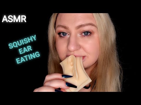 ASMR SQUISHY EAR EATING, LICKING & SUCKING (WHISPERING)