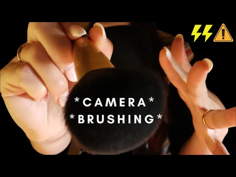 ASMR - EXTREMELY FAST AGGRESSIVE FACE BRUSHING | up close camera brushing soft spoken and whispering